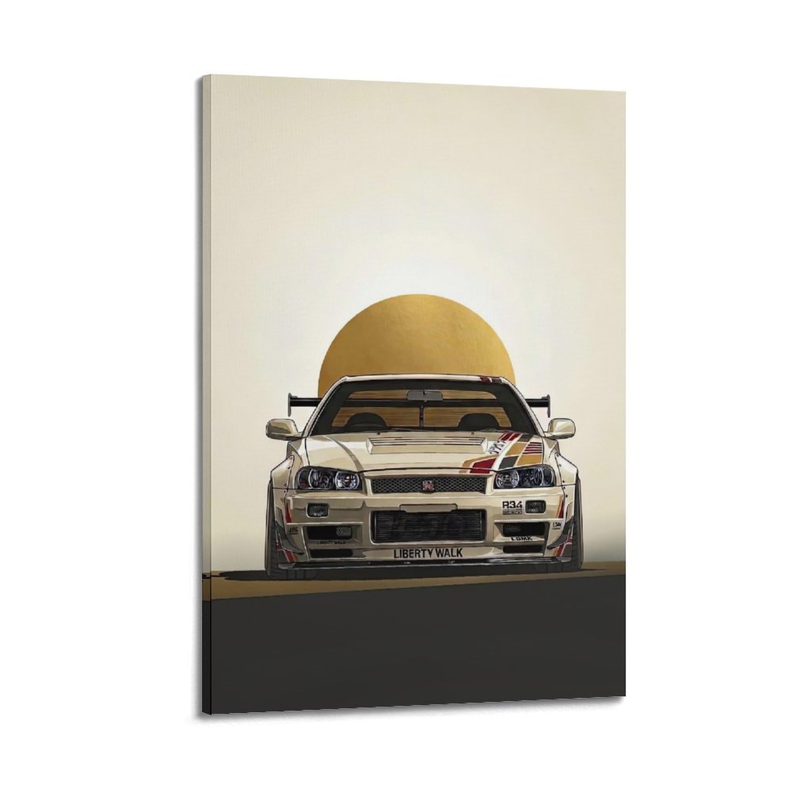 ESTE R34 Skyline JDM Widebody Sports Car Artwork Poster Decorative Painting Canvas Modern Art Picture 20x30inch(50x75cm)