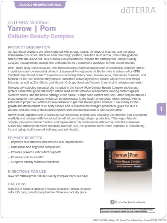 doTERRA Yarrow|Pom Capsules - Cellular Beauty Complex - Image 5
