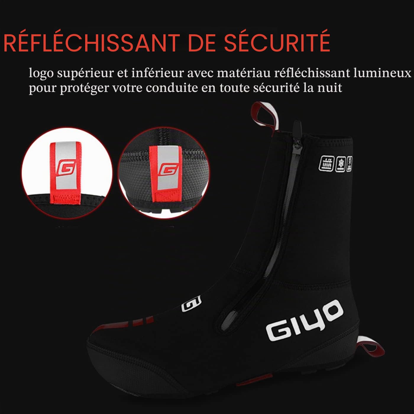 PLATTBK Couvre Chaussures de Cyclisme,Chaussure Couvre de Hiver étanches Coupe Vent,Vélo Protege Chaussure pour Hommes Femmes