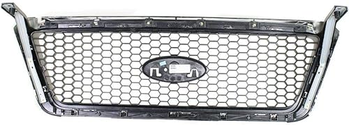 Miniatura 4 de Perfit Liner Parrilla delantera cromada con inserto de panal compatible con Ford F-150 FO1200427 4L3Z8200DA 2004-2008