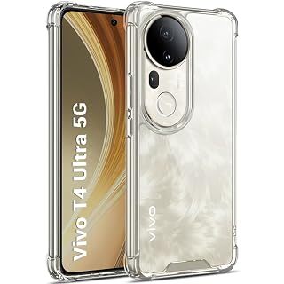 TheGiftKart Crystal Clear Back Cover Case for Vivo T4 Ultra 5G | 360 Degree Protection | Shock Proof Design | Transparent Back Cover Case (PC & TPU, Transparent Bumper)