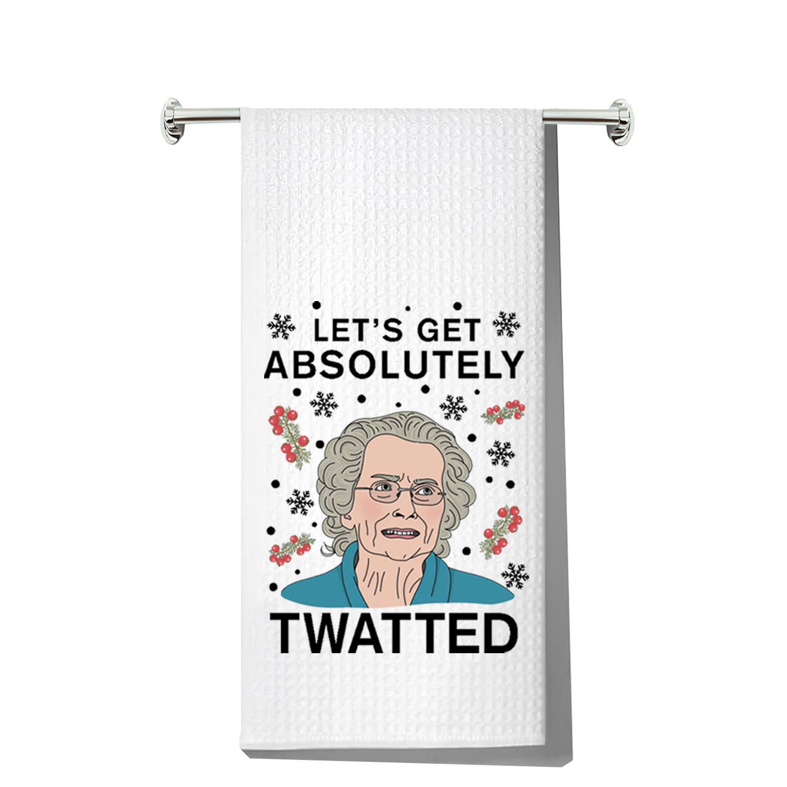 JNIAP Doris Kitchen Towel Gavin Stacey Inspired Gifts Let's Get Absolutely Twatted Doris Dish Towel (TWATTED kt)