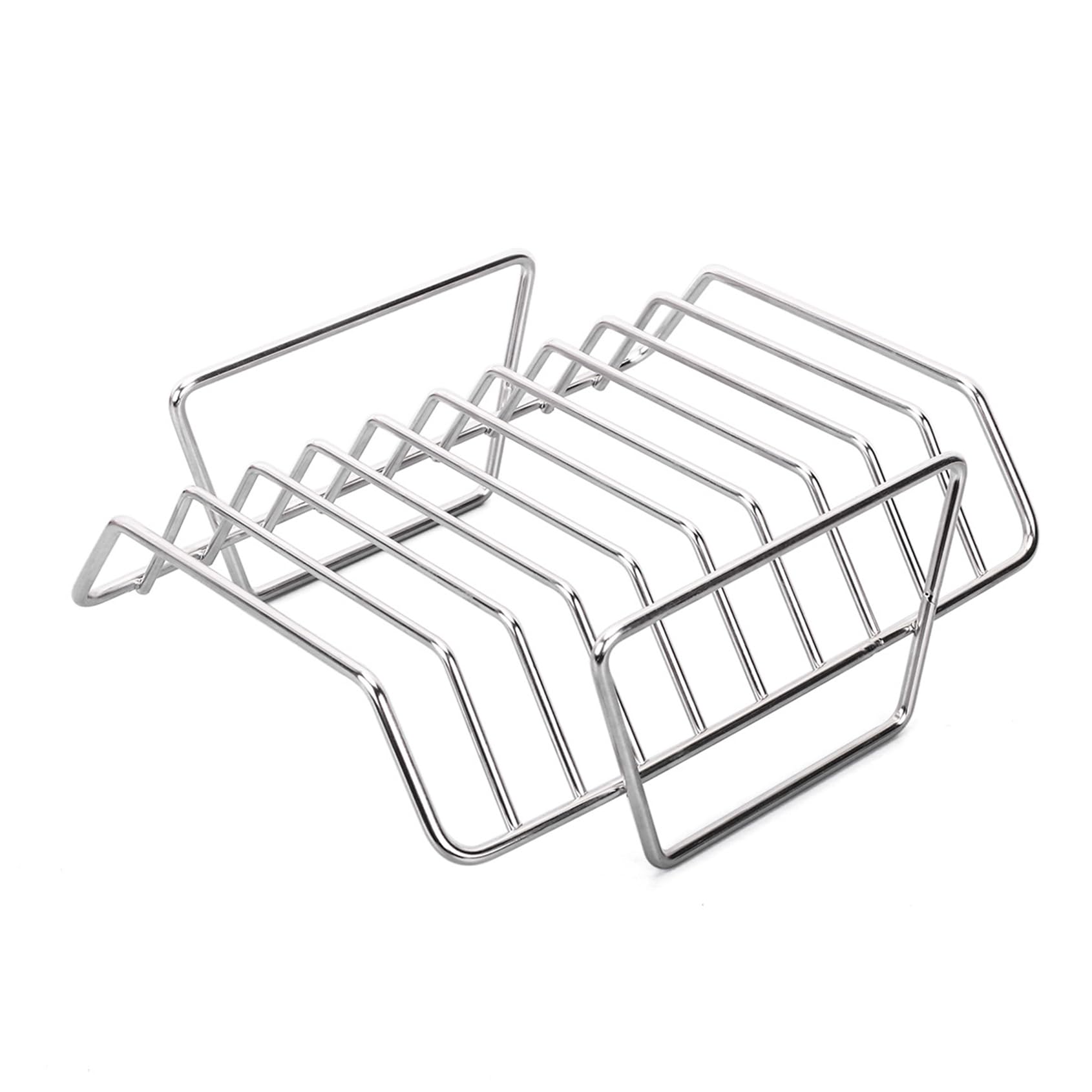 Grill Wszechstronny przenośny z uchwytami Solidne narzędzie do grillowania Ruszt do pieczenia Stalowy stojak do pieczenia na piknik w kuchni,Silver
