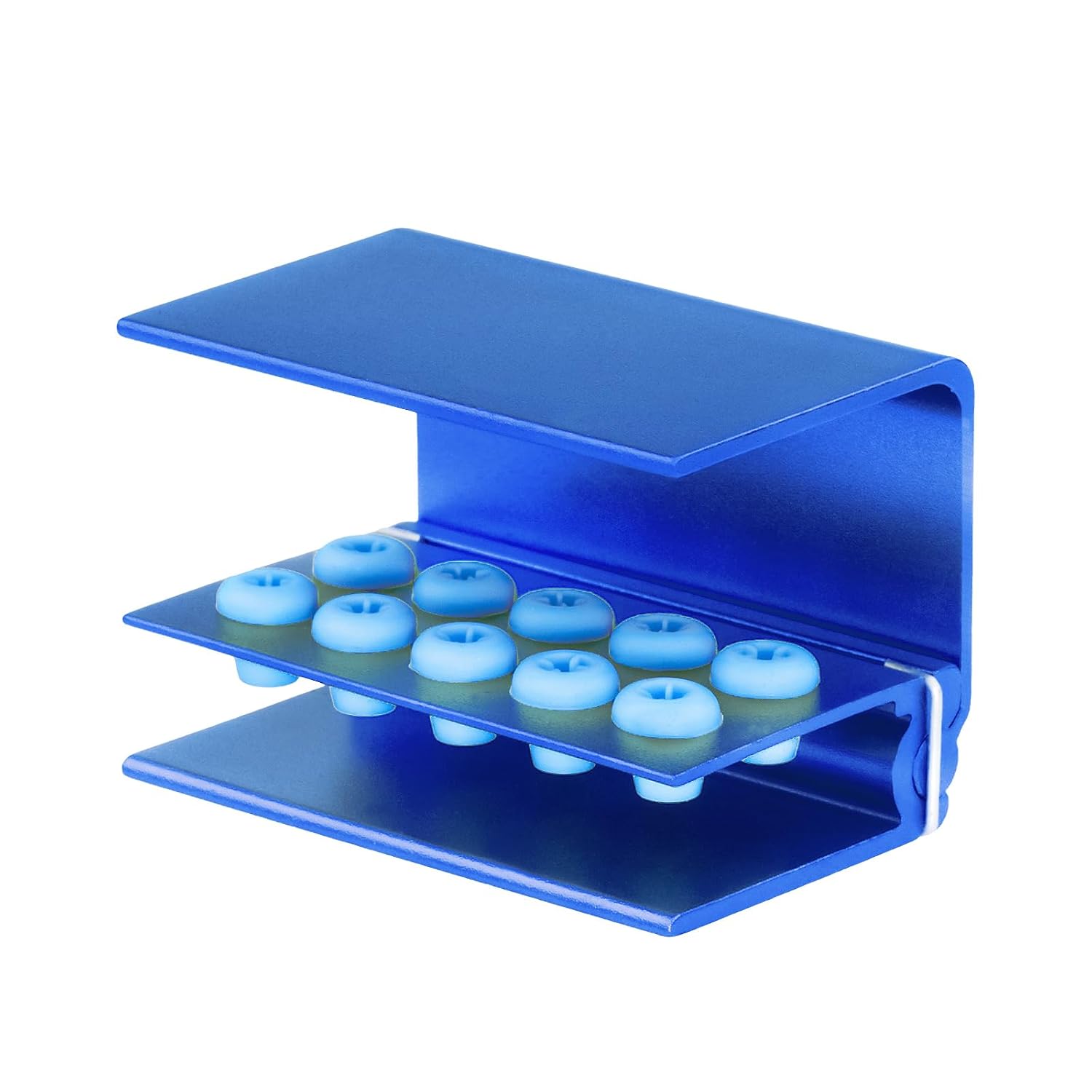 EustomA 10 Holes Burs Holder 4pcs/Set Blocks Autoclavable Bur Case (Blue)