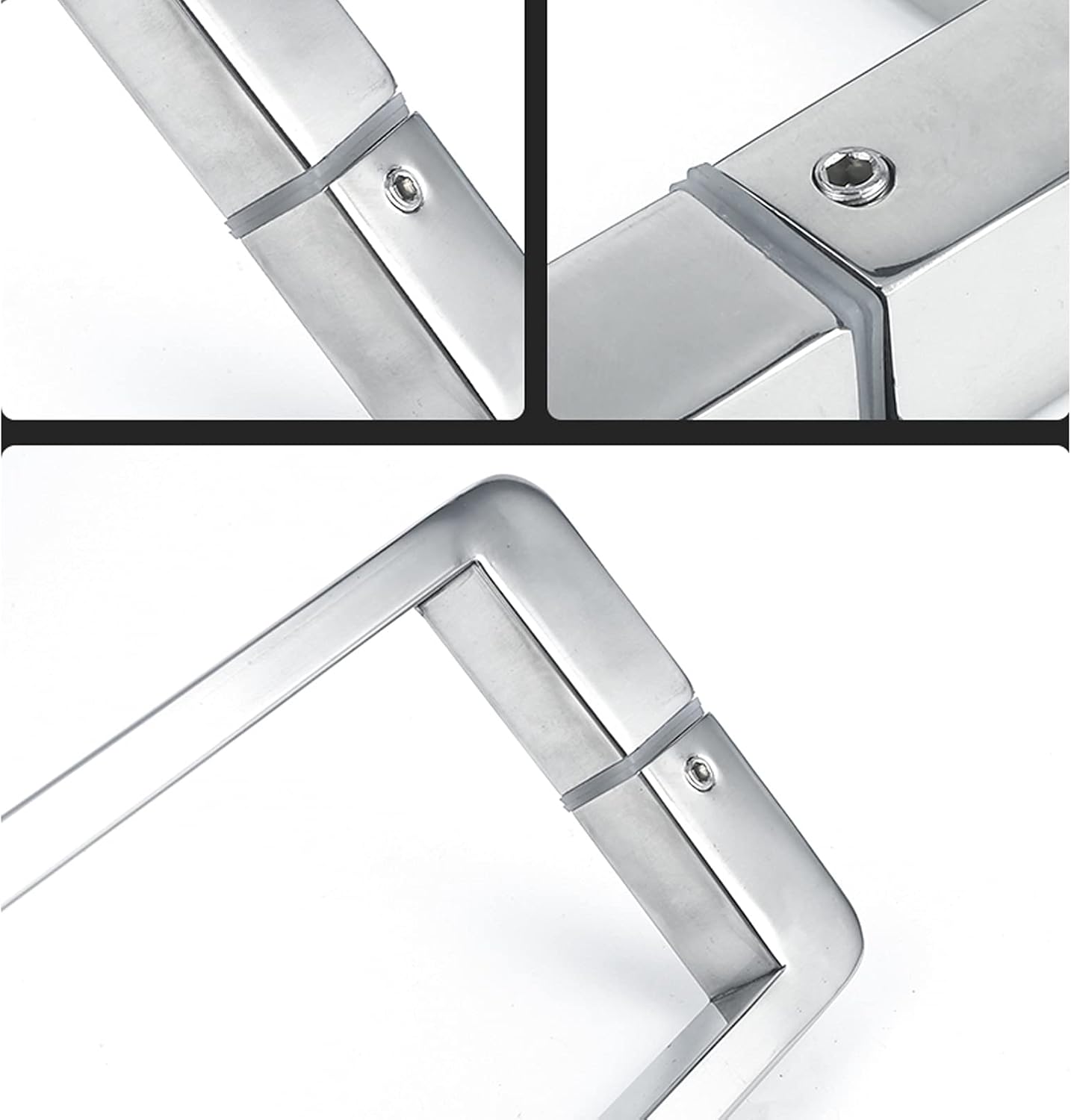Shower Glass Door Handle for Bathroom Hole to Hole 145Mm, Stainless Steel Push and Pull Bath Door Knobs Grab Bar/Silver