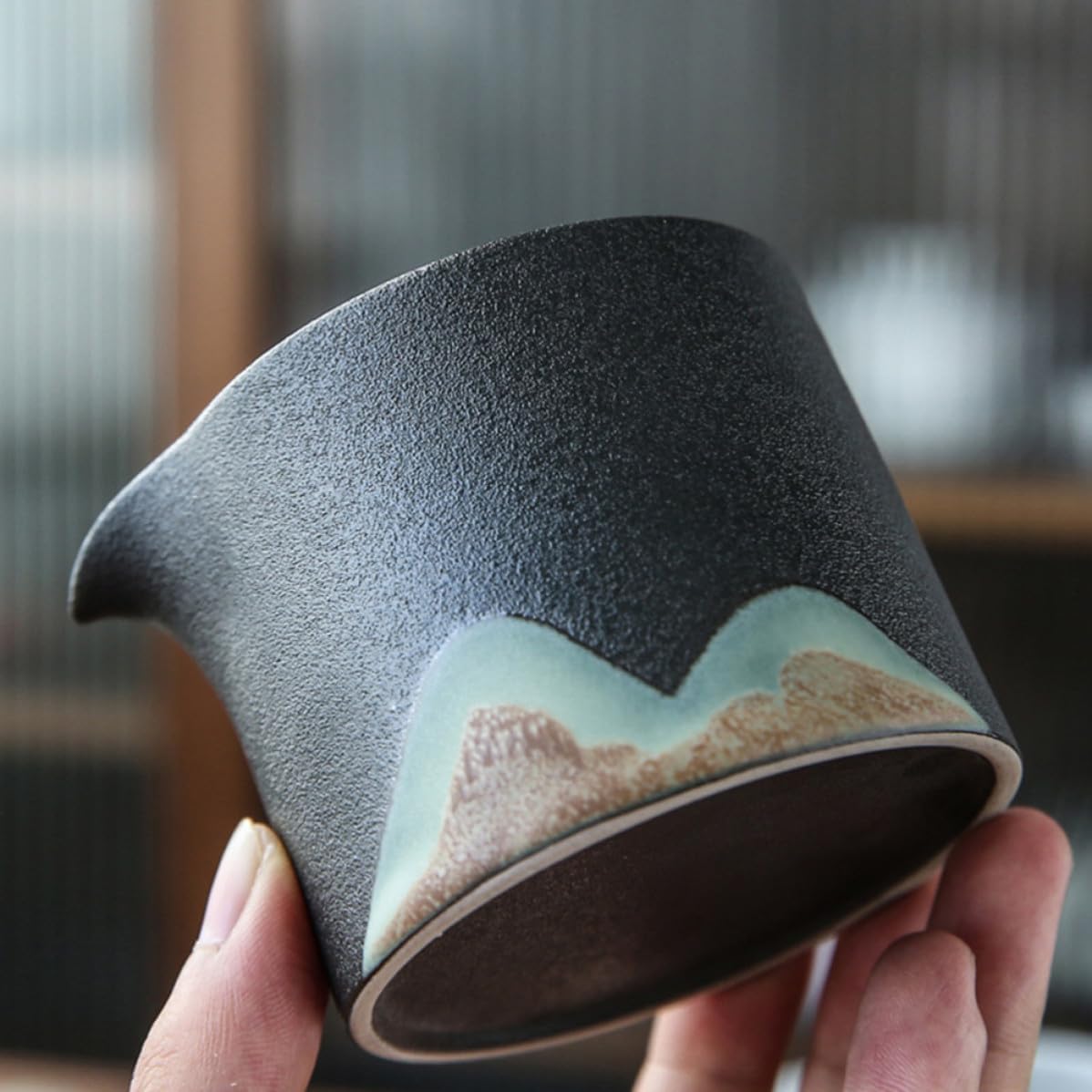 Tea Dispenser with Creative Tea Pitcher Black Ceramic Japanese Style Conveniently for Restaurant