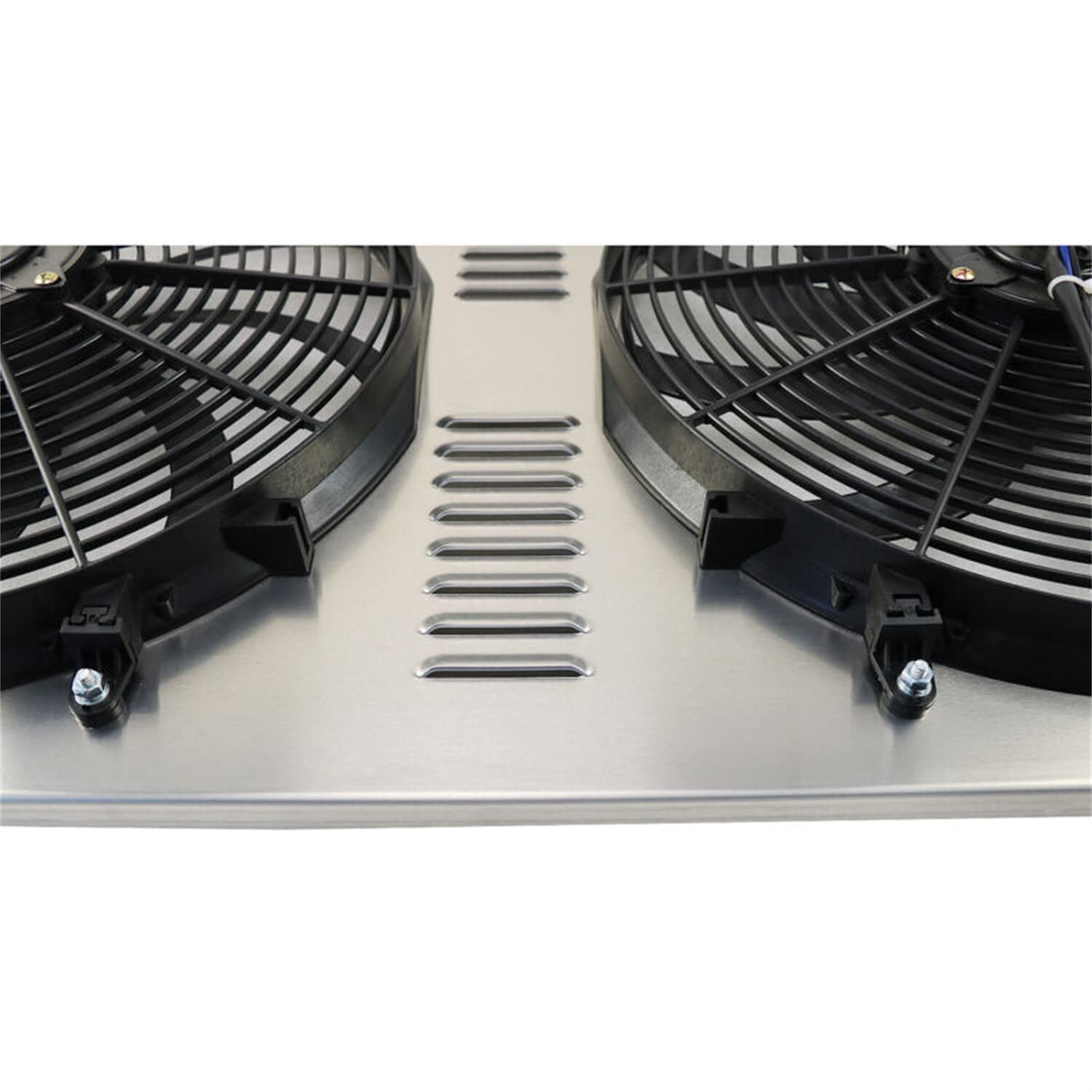 Aluminum Radiator Shroud + 2 x 16 Fans + Relay Kit Compitable for 1994-2002 Dodge Ram 2500 3500 5.9L Diesel Cummins