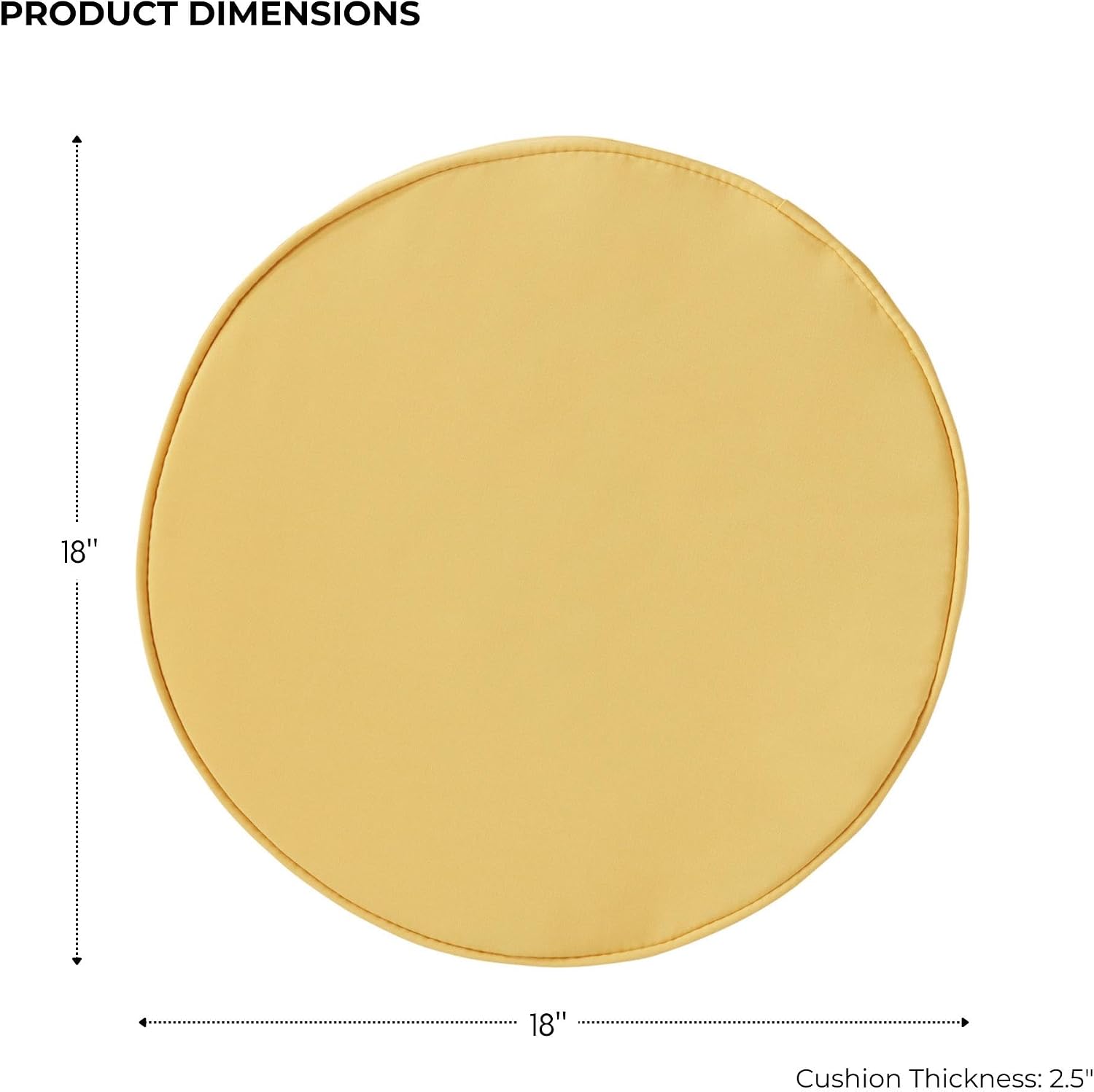 Set of 2 Outdoor 18 inch Round Patio Dining Chair Pads – Comfortable Fiber-Filled Seat Cushions with Ties, Reversible Polyester Fabric - Sunbeam