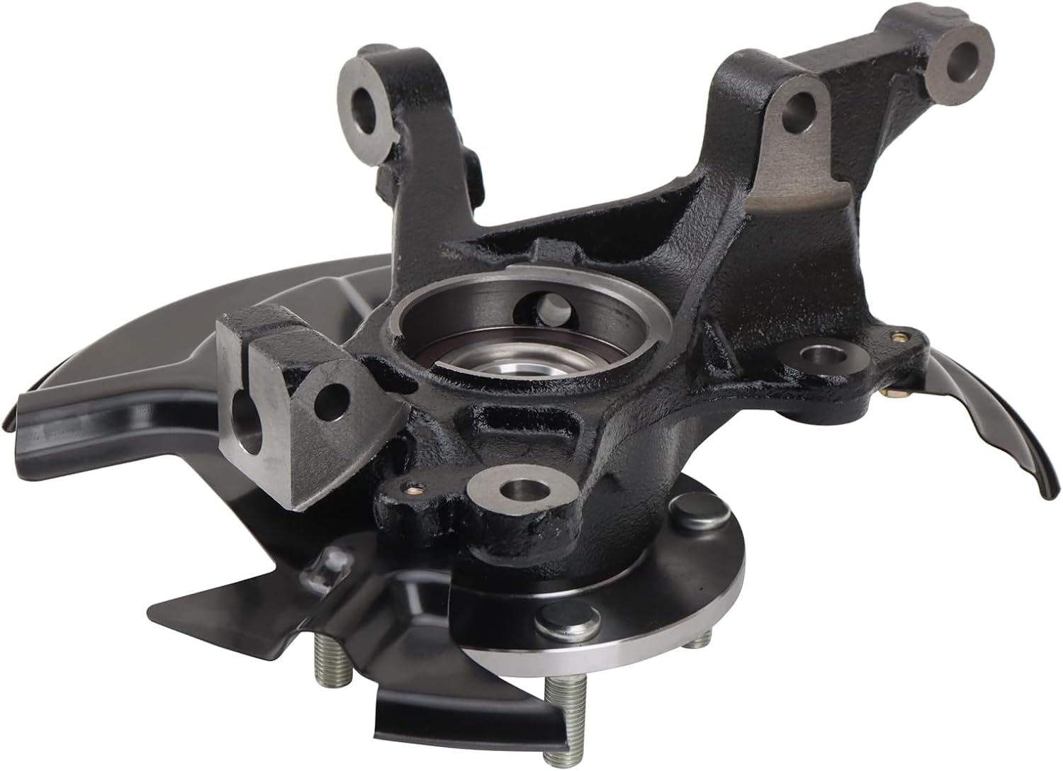 TRQ Front Left Steering Knuckle Assembly Black Driver Side Compatible with 2014-2019 Ford Fiesta