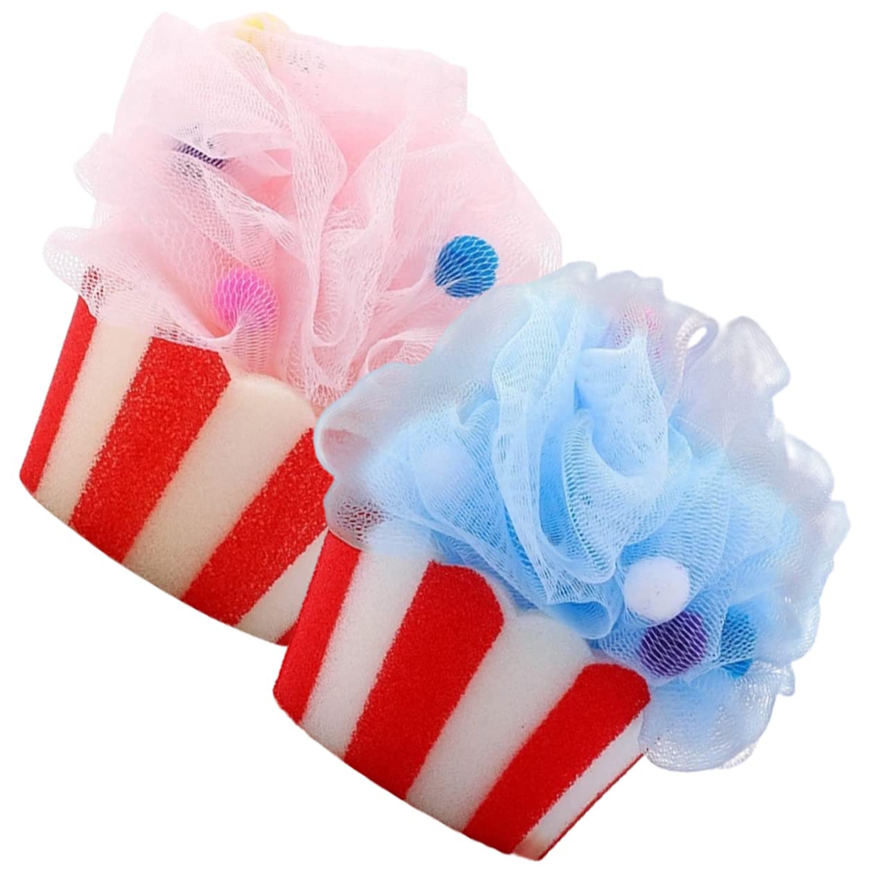 FOMIYES Juego de 4 Esponjas Exfoliantes de Baño con Forma de Helado Suaves para para Hombres Y Mujeres de Polietileno 2 Unidades X 4