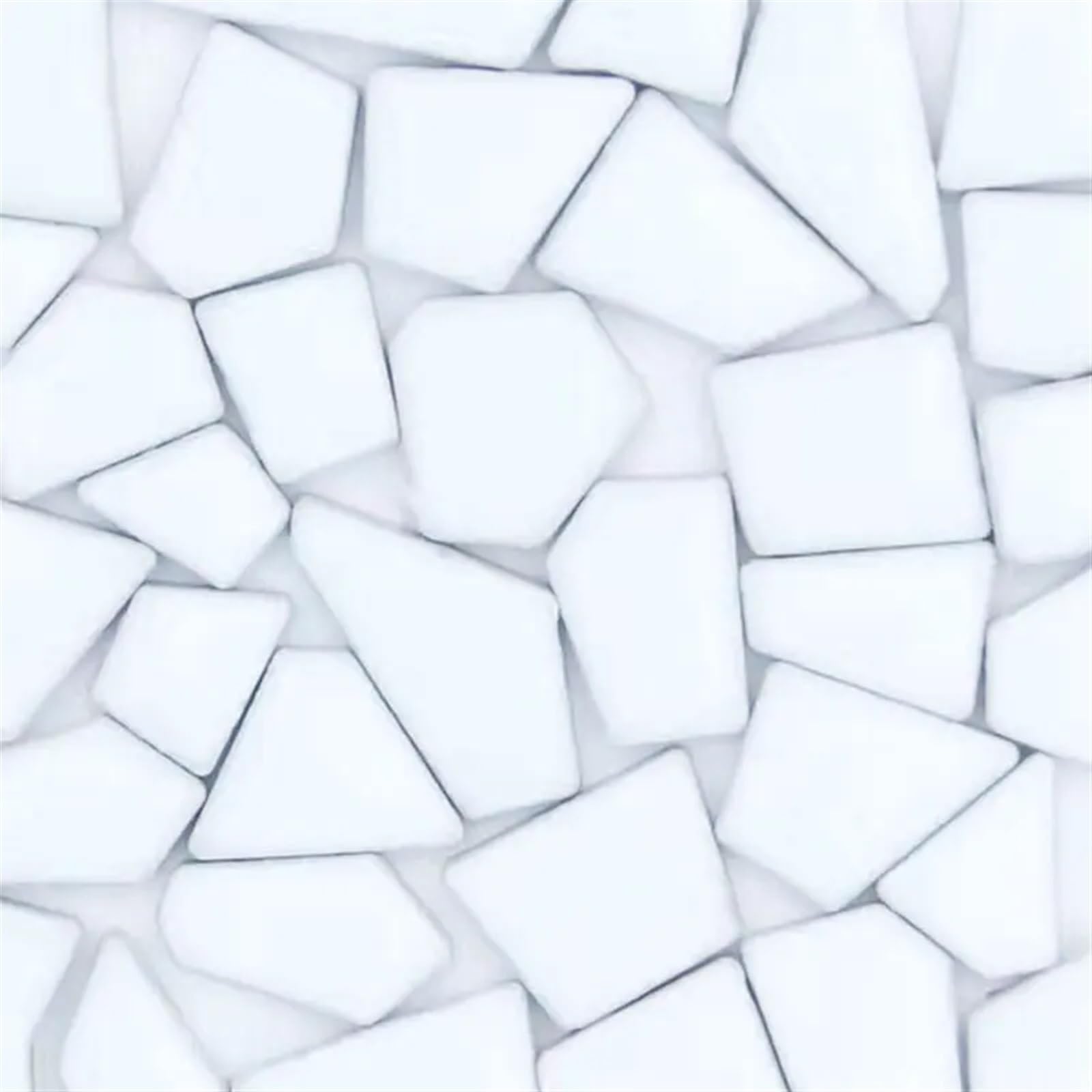 Ekalgretra White Mosaic Making Supplies 100G Porcelain Mosaic Tiles Diy Craft Ceramic Making Materials(White)