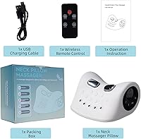 Vista 8 de Masajeador eléctrico mejorado de 6 niveles de intensidad de masaje con calefacción, masajeador portátil 4D, almohada de estiramiento cervical masaje