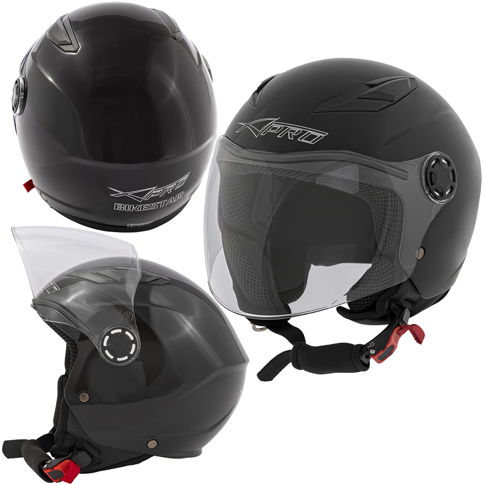 Motorcycle Scooter Child Kids Jet Protective Helmet ECE 22 06 Approved Black S
