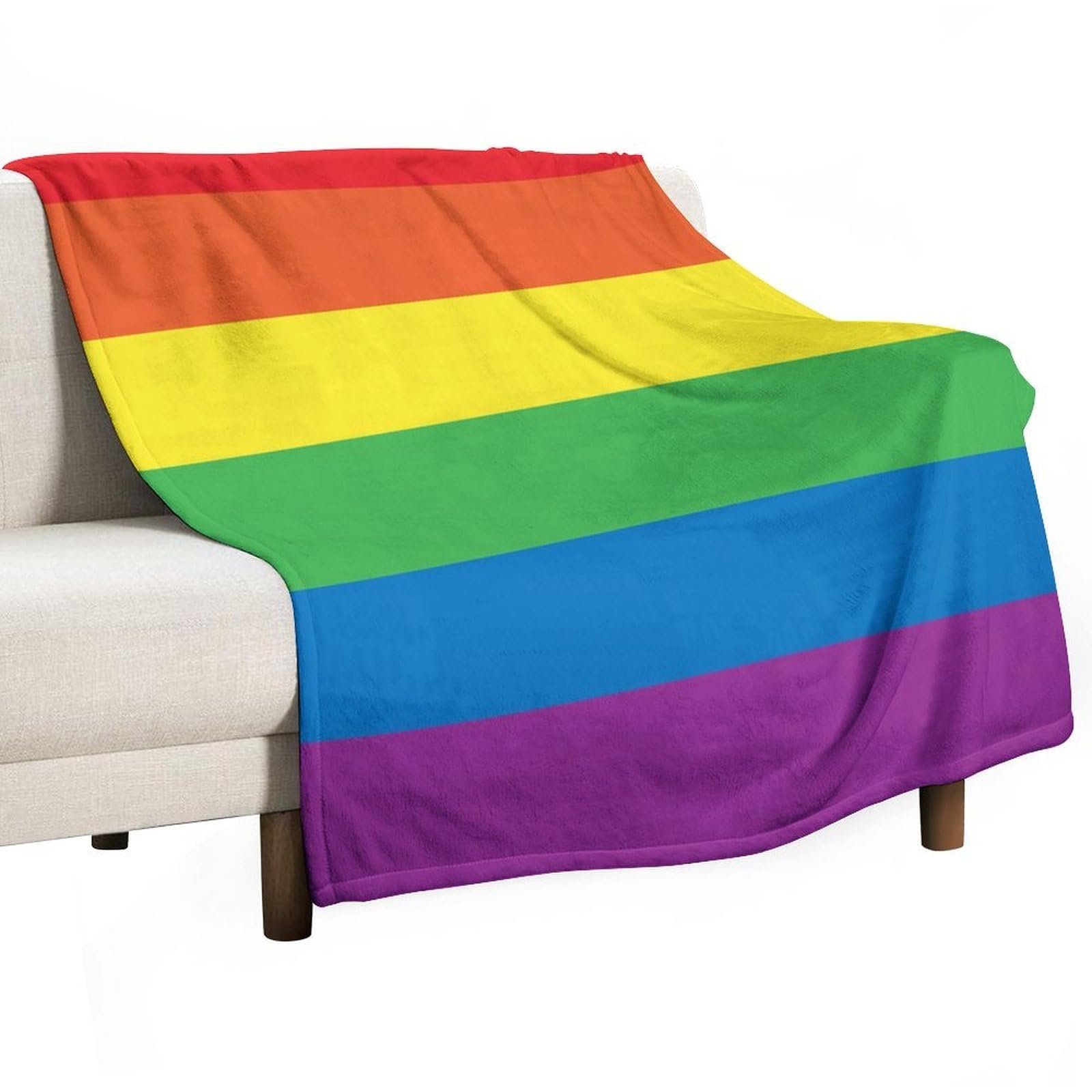 Hxwokrum Flannel Blanket, Rainbow Peace Love Throw Blanket for Couch Sofa Bed Office, Soft And Comfortable Without Pilling