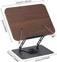 Vista 2 de comfoyar Soporte de libro para lectura, soporte plegable de lectura para libros de texto con base giratoria de 360° y clips elásticos para página