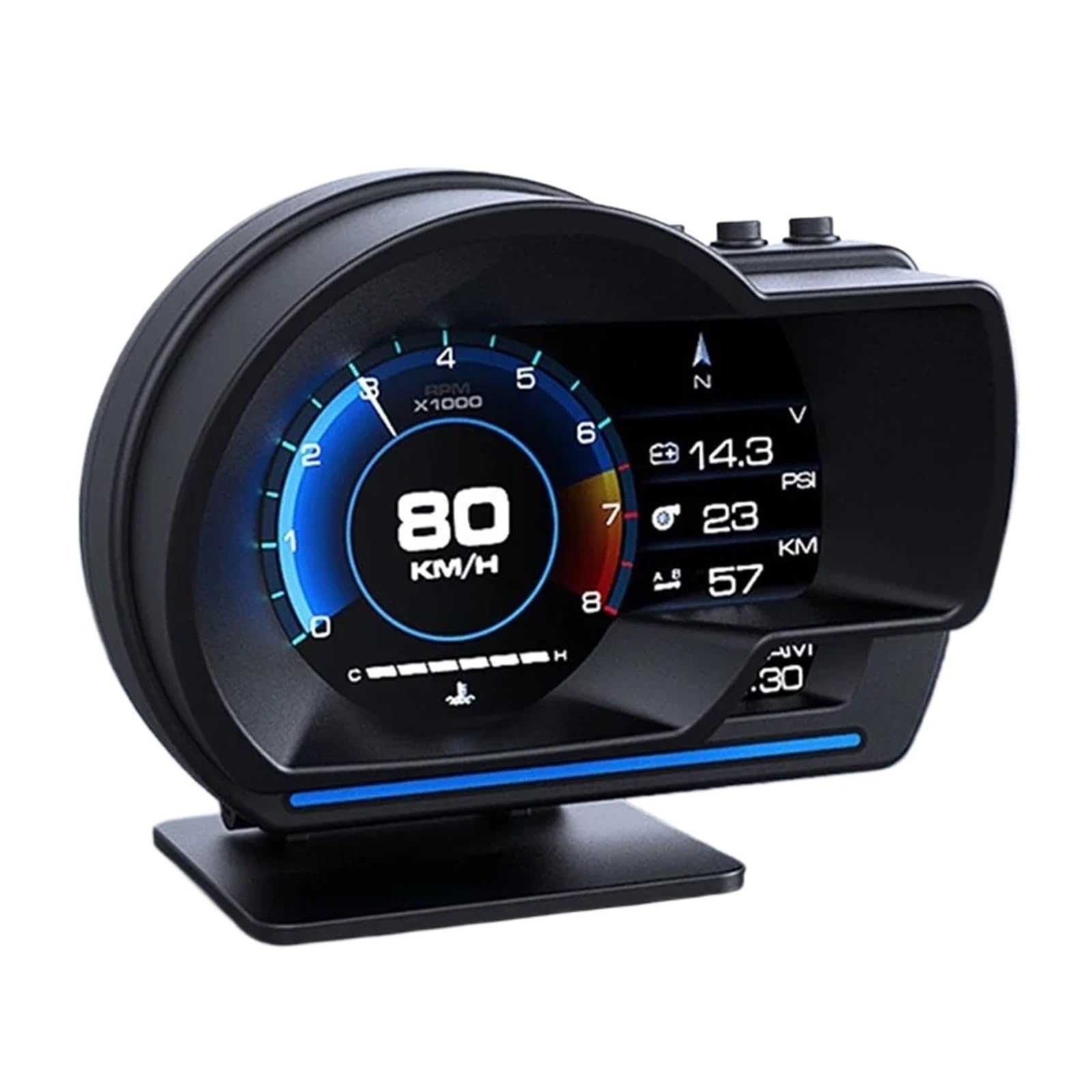 A501 Gauge Head Up Display OBD2 Smart Auto HUD Digitaler Kilometerzähler Sicherheitsalarm Turbo Wasser- Und Öltemperatur Drehzahlmesser Auto Meter Multifunktionsinstrument