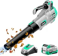 Litheli Soprador de folhas sem fio de 20V, soprador de folhas de bateria de 350 CFM, 85 MPH, sopradores de folhas de velocidades variáveis para limpeza de folhas, poeira, neve, gramado, quintal