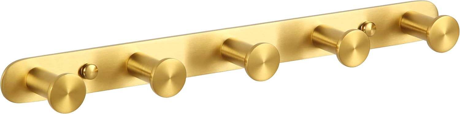 Brushed Gold Stainless Steel Wall Mounted Towel Hook Rack
