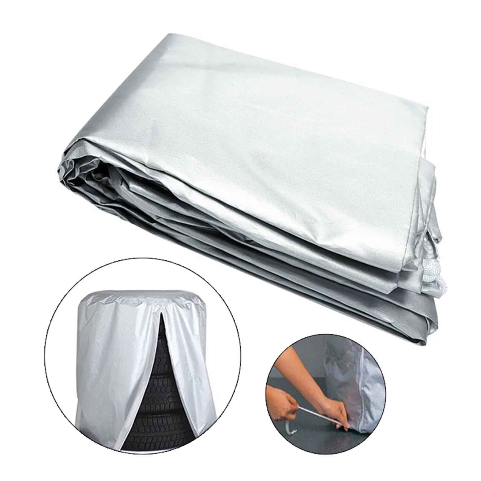 Reifentaschen Multi-Size-Oxford-Stoff, beschichtetes silbernes Tuch, Auto-Reserveradabdeckung, Reifen, staubdicht, regendicht, Aufbewahrungstasche, Radschutz (Color : L)