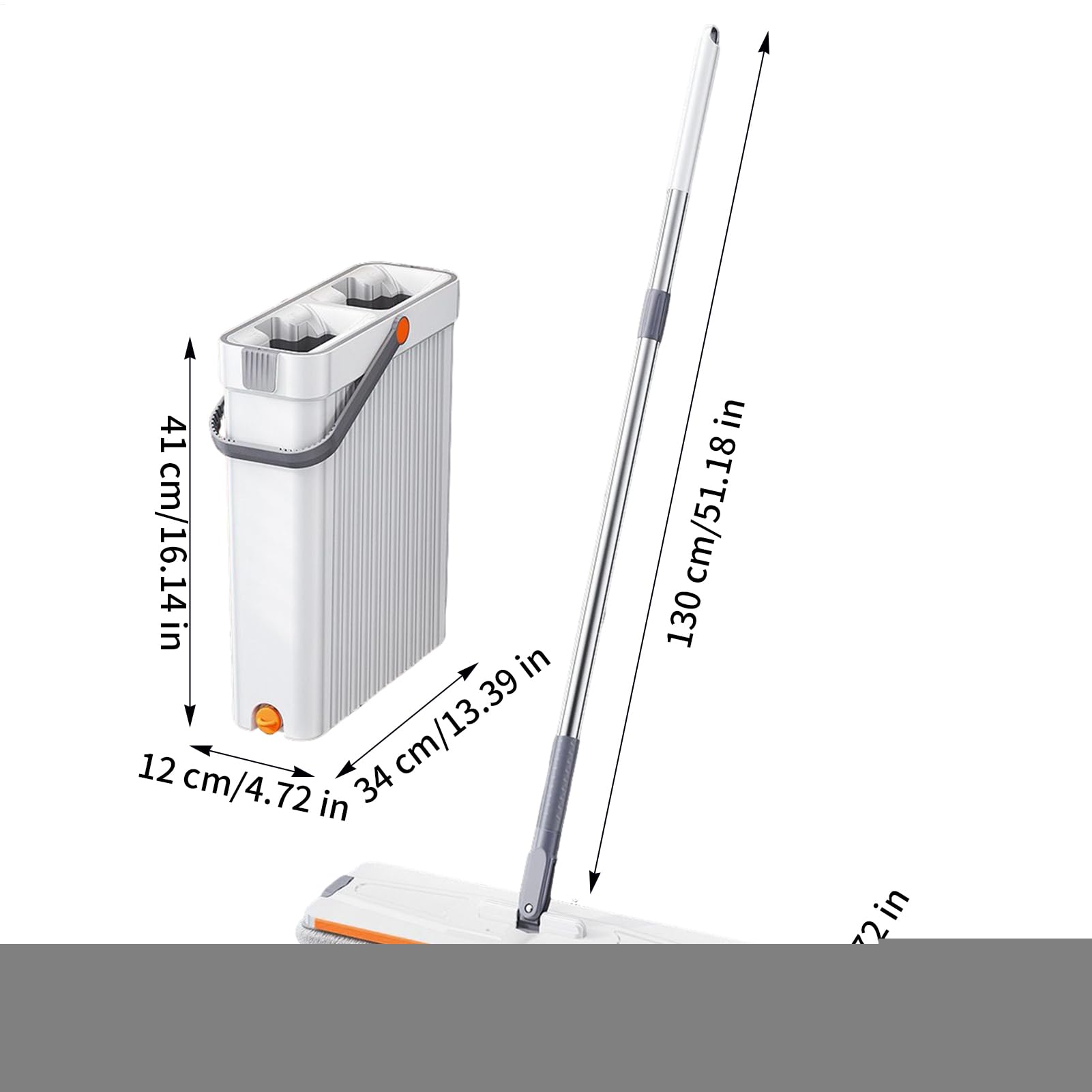 Set Mop e Secchio Attrezzo per Pulizie Domestiche a Umido e a Secco con 4