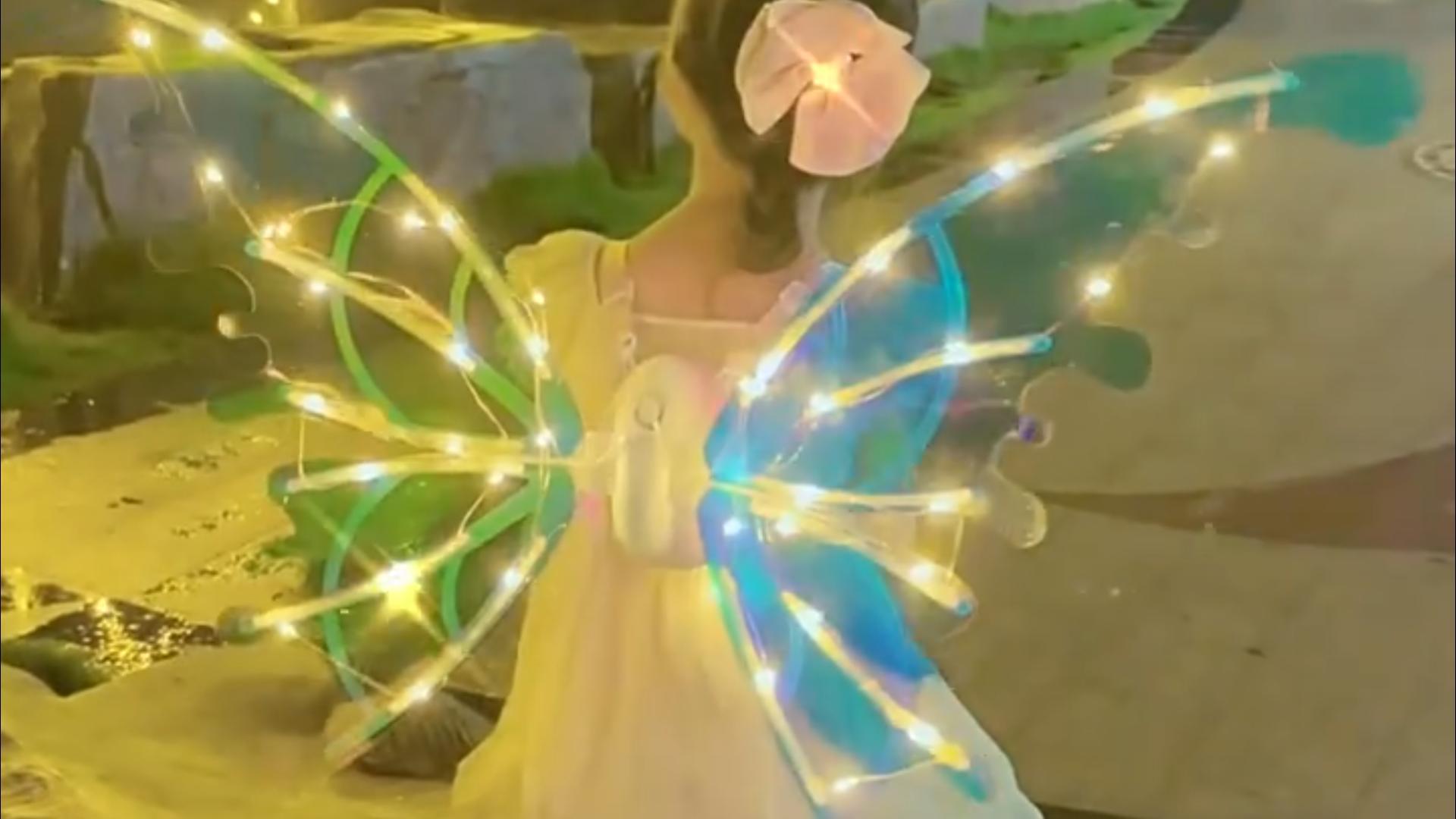 Alas de hada con luces LED para niñas miniatura 7