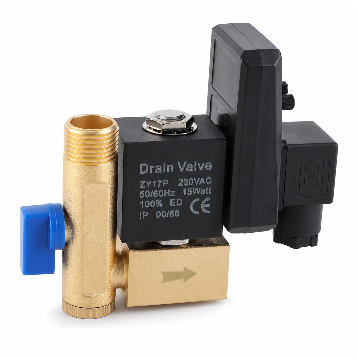 Valvola di scarico temporizzata elettronica automatica G1/2 DN15, umidità dell'acqua d'ottone del serbatoio di aria per gestione della condensa del compressore d'aria(AC230V)