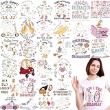 Yuntau 30 Pcs Silly Goose Iron on Transfer Patches, Funny Goose Iron Ons Cute Animal Dtf Ready to Press Heat Transfers Vinyl Stickers Appliques for T-shirt Clothing Backpack Bag Pillow Cover DIY Craft