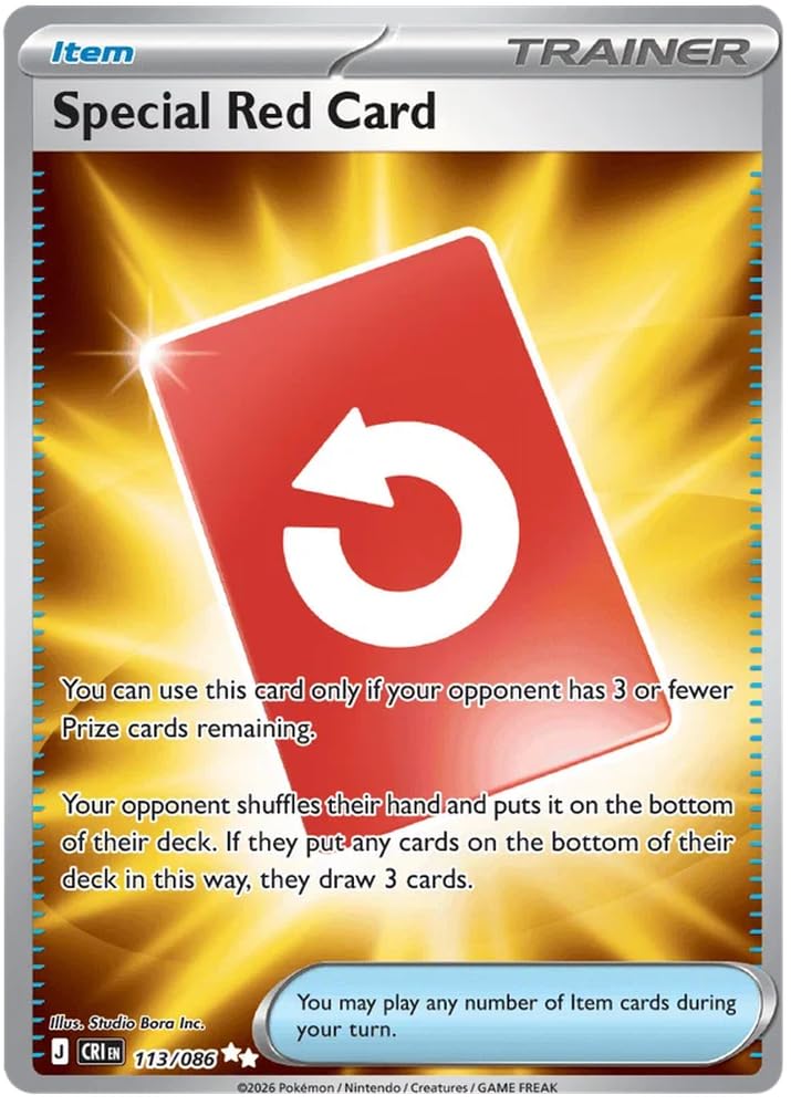Special Red Card 113/86 Ultra Rare Pokemon Card | Mega Evolution Chaos Rising | ME04 | Titan Authenticated