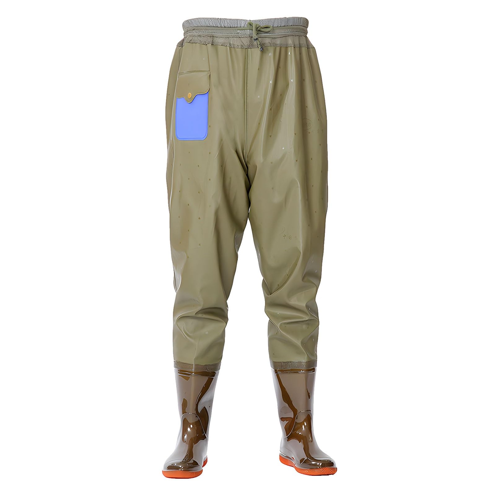 Waders hip Pantaloni da Pescatore da Esterno, Flessibili, In PVC, con Comoda Tasca Portaoggetti, Per La Caccia E La Pesca Nelle Paludi