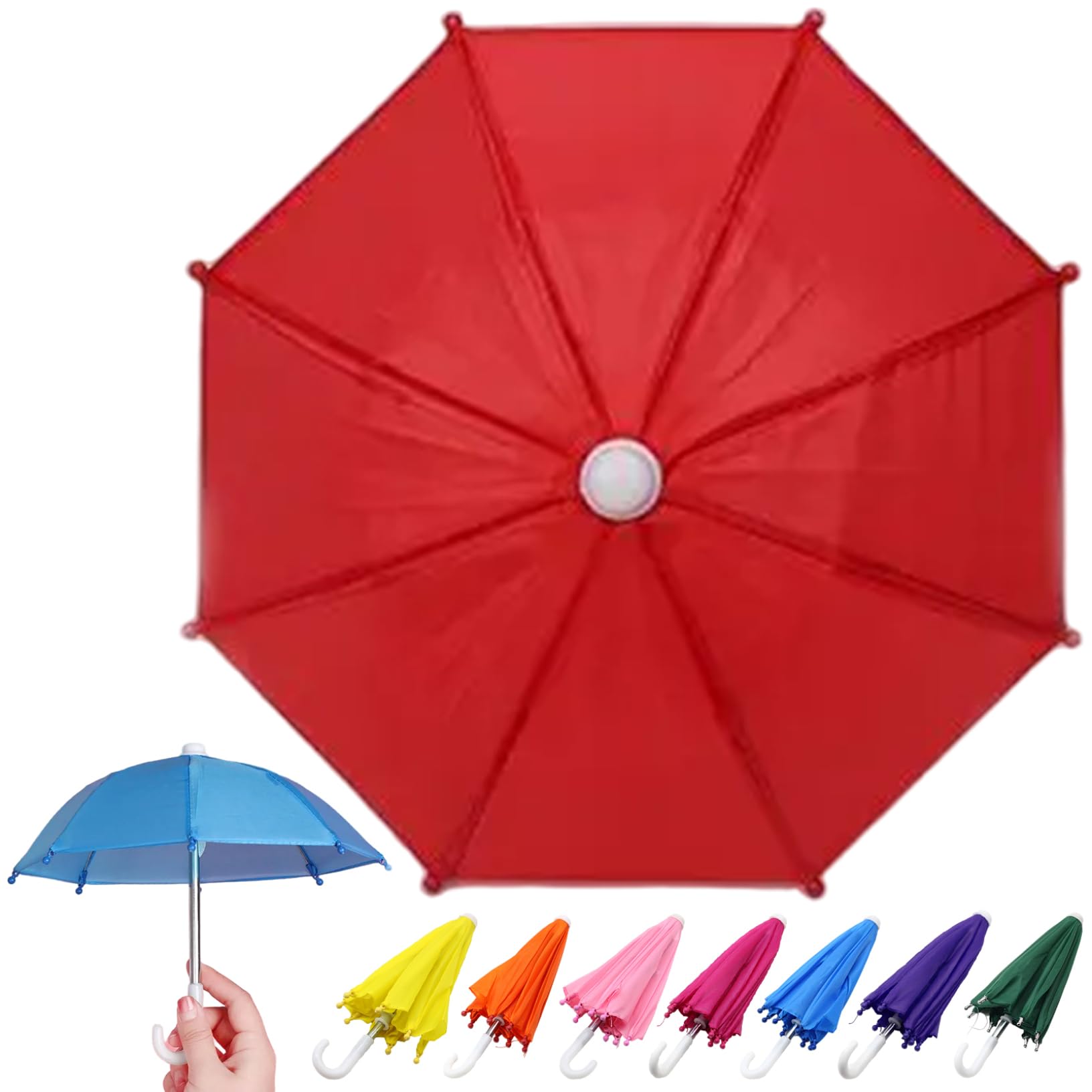 Pesoncarl Doll Umbrella, 8PCS Colorful Mini Umbrellas for Decorations, Dollhouse Accessories for 18 Inch Doll