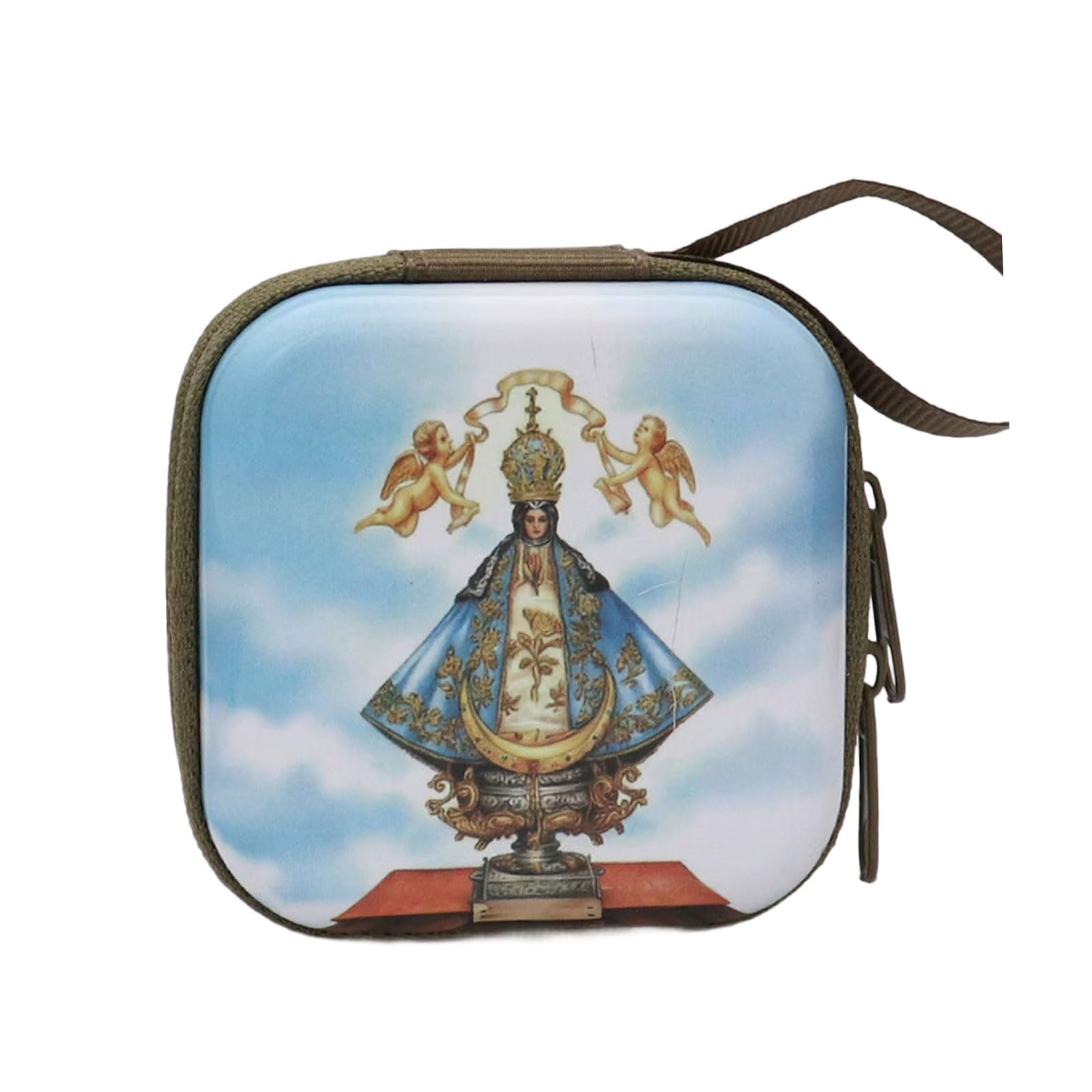Uqezagpa Catholic Rosary Pouches Rosary Jewelry Box Coin Purses Rosaries Prayer Bag Portable Headphone Bag Backpacks Bags Pendant Prayer
