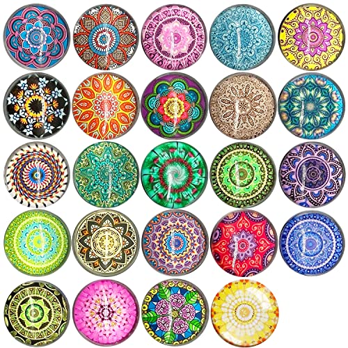 24 Pièces Aimants De Réfrigérateur Style Vintage Magnets, Aimant Frigo, Aimant De Réfrigérateur Mandala, pour Réfrigérateurs, Tableaux Magnétiques, Tableaux Blancs, Etc, Multicolores Cover