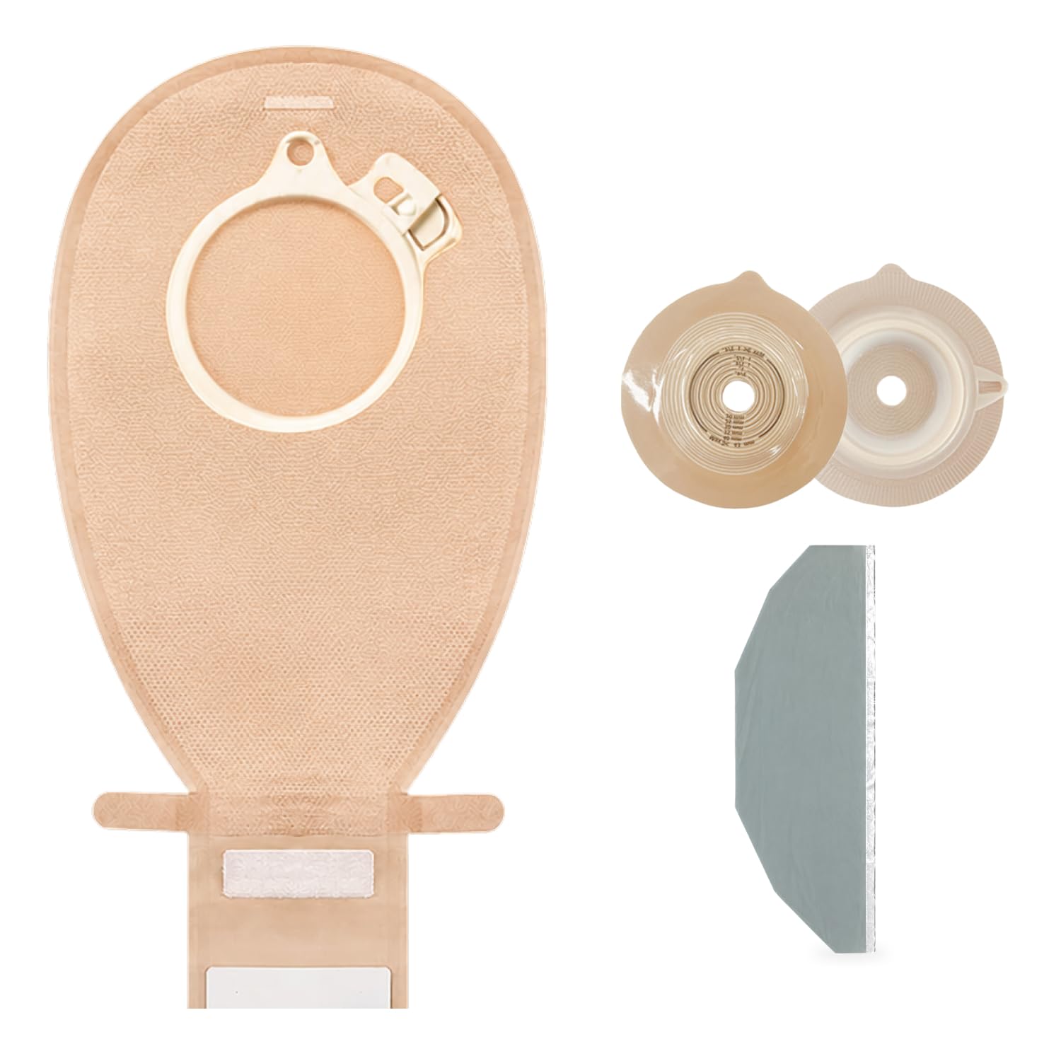 med 17741+13986 60mm convex base plate with colo opaque bag, inspection window & integrated filter, bath protection apron, bpc260 + c26011 (pack of 2)