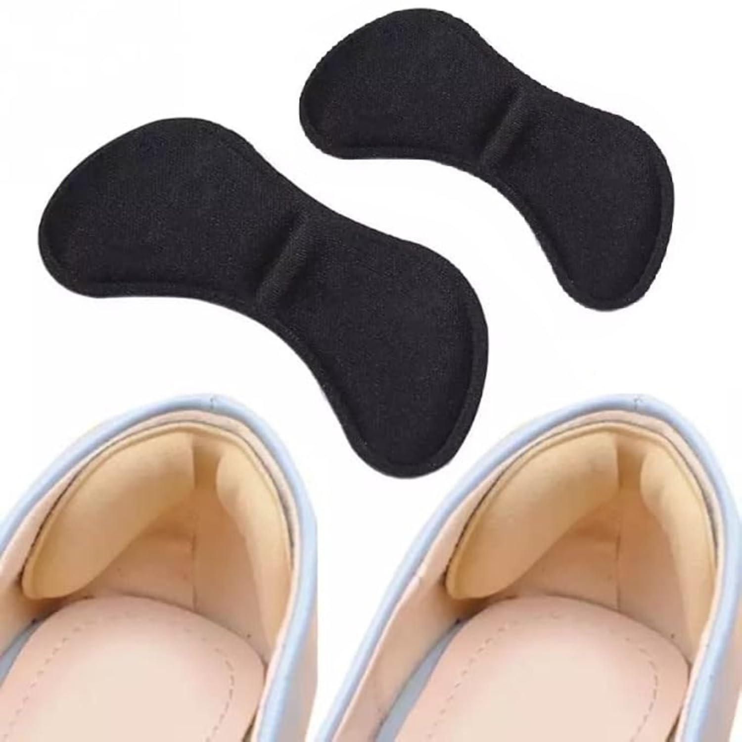 WEELZONE Heel Grips Liner Cushion Inserts for Loose Shoes Heel Pads Snugs for Shoe Men Women Shoe Bite Protector Foot Pad Shoe Tape Self-Adhesive Foot Care Protector Grip (Black - 2 Cushion)-image-19