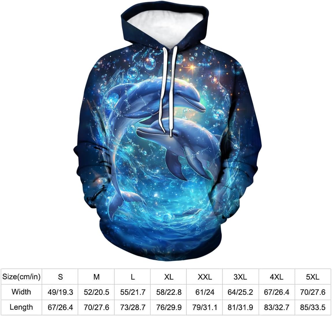 Unisex Dolphin Hoodies Casual Animal Printed Hooded Sweatshirt for Men Women 3D Graphic Pullover Hoodie - Image 6