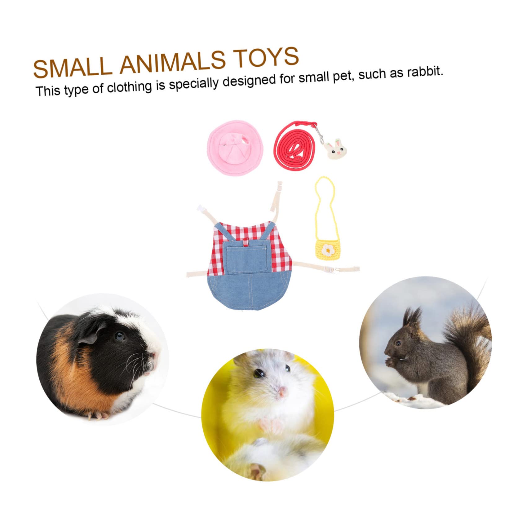 POPETPOP 3sets Abbigliamento Decorativo Per Coniglio Con Guinzaglio e Design Rete Comodo e Facile Da Indossare Per Piccoli Animali Adatto Per Passeggiate All Aperto e Attività Quotidiane