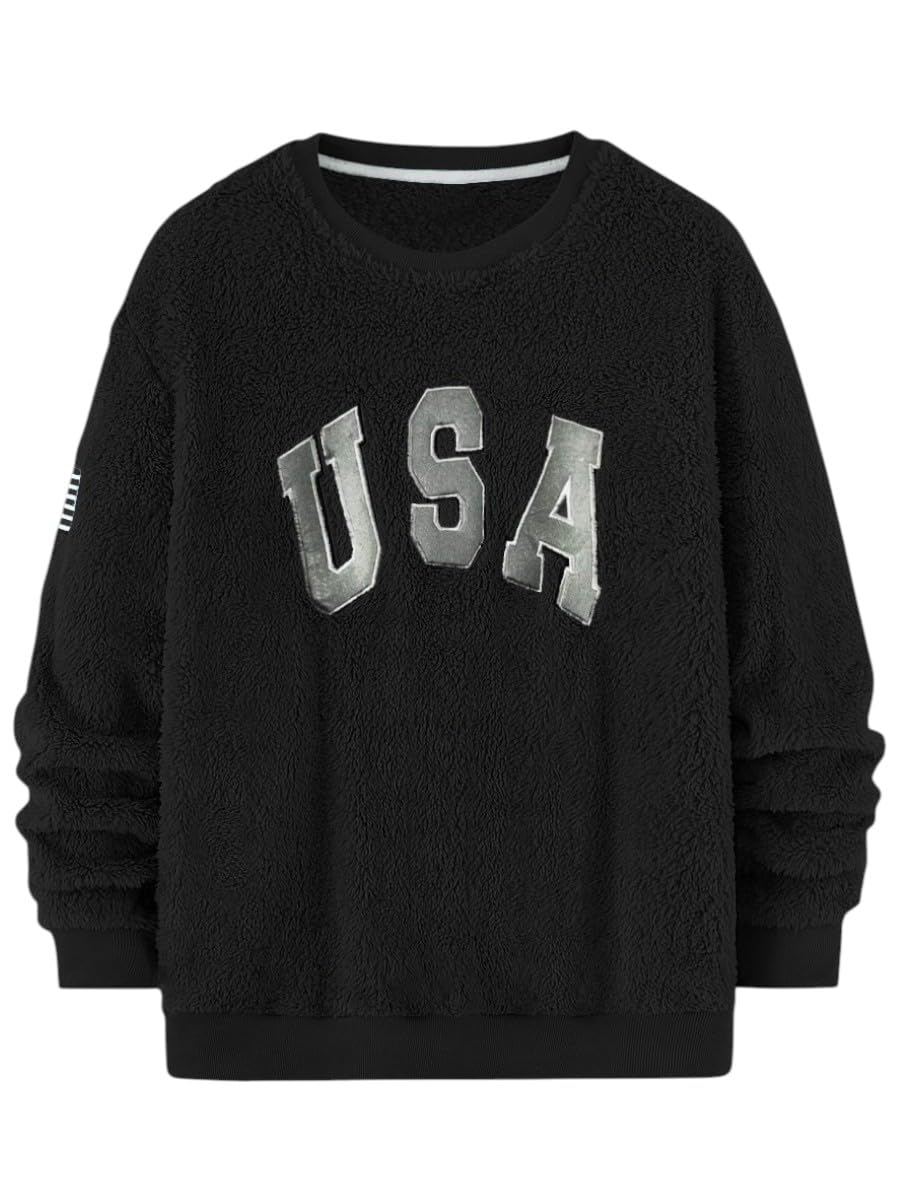 GLASGO Men's Sweatshirt || USA Printed Warm Fleece || Winter Cozy Round Neck Pullover || Soft Plush Long Sleeve Sweater ||GSS-1-USA-@-picture-12