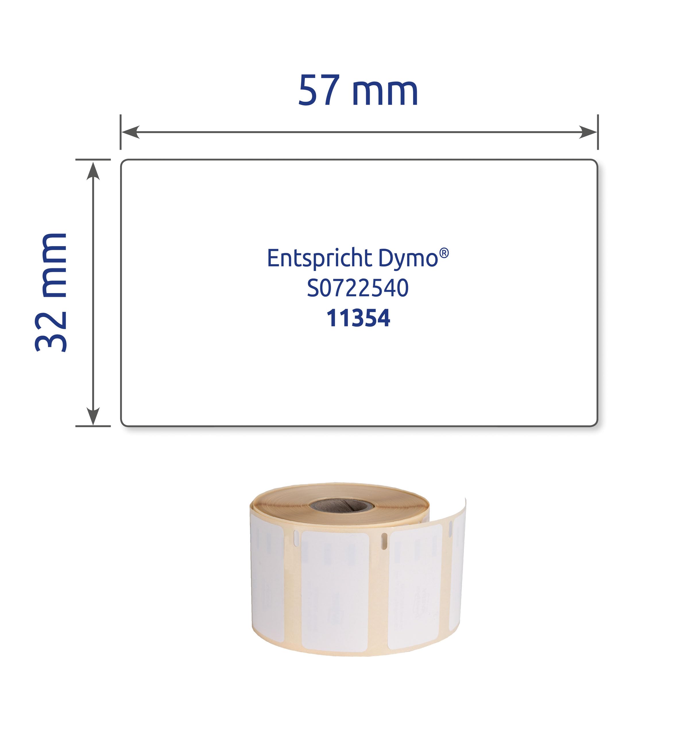 Avery Italia AS0722540 Etichette adesive bianche in rotolo, adesivo rimovibile, 32 x 57 mm, 1000 etichette per confezione, 1 rotolo per confezione, bianco
