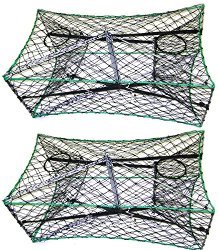 2-Pack of KUFA Galvanized Foldable Crab Trap (32"x16"x12") S33x2
