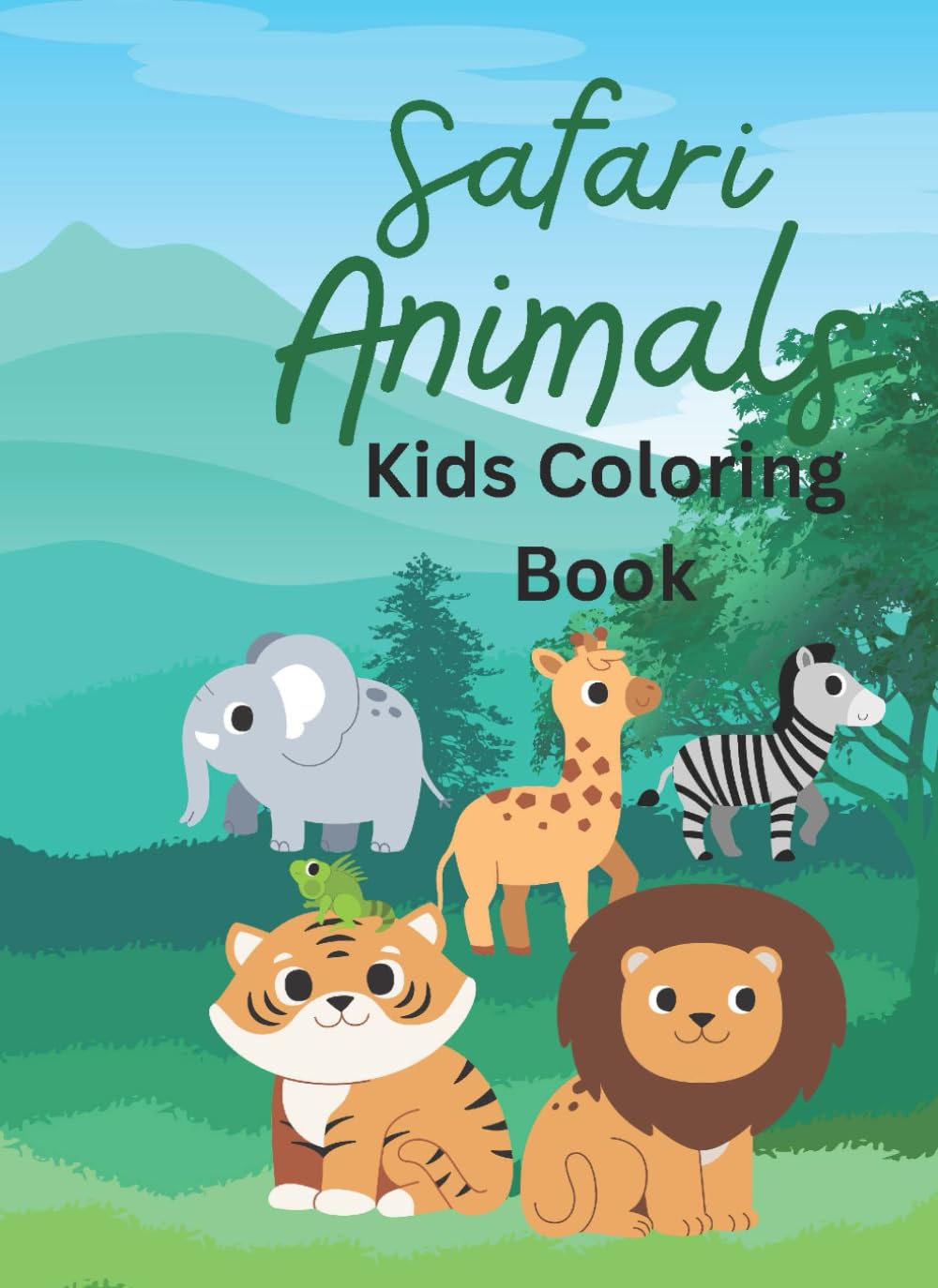 Safari Animals: Kids Coloring Book