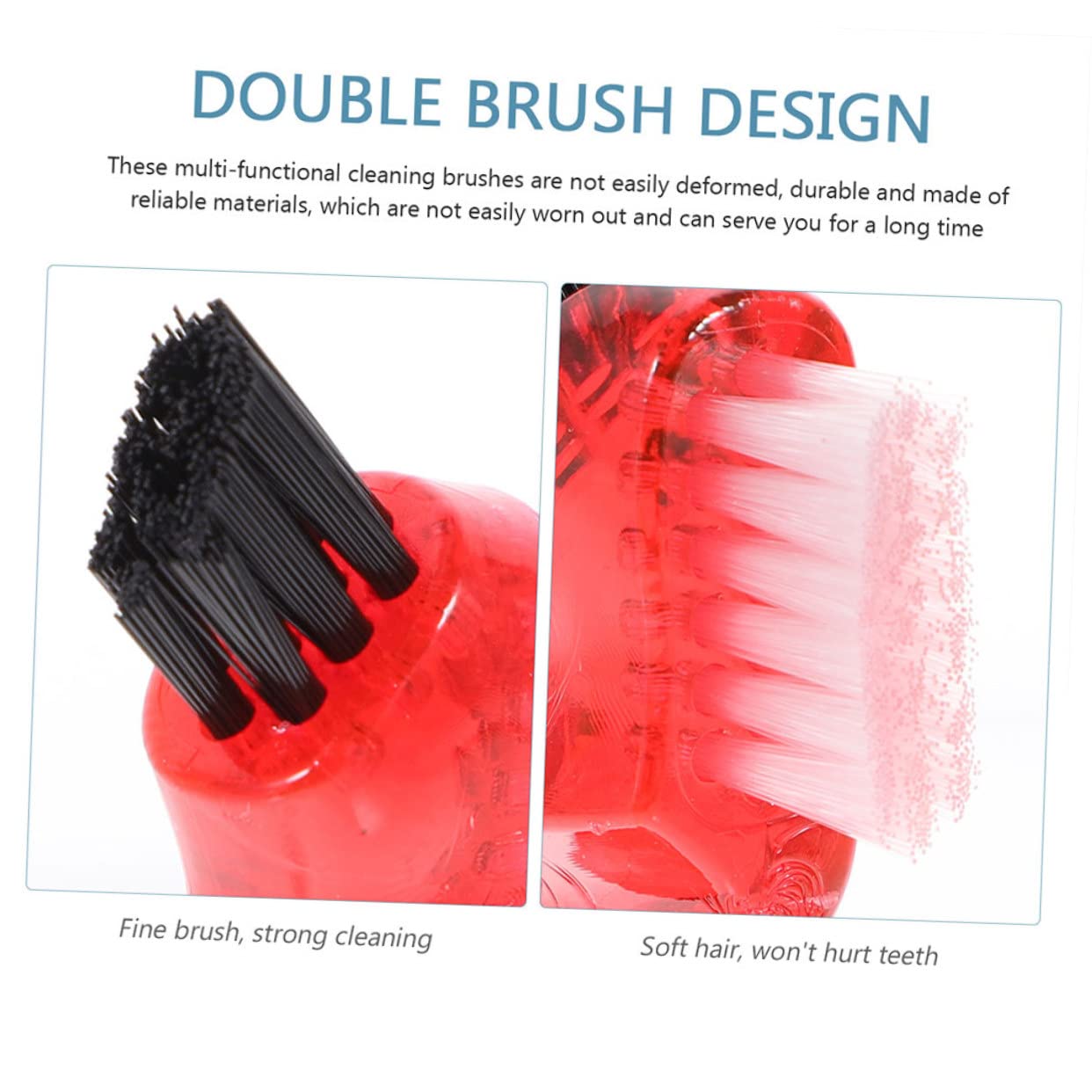 Spazzola per Pulizia Dentiera in Plastico Pp Superficie Liscia e Resistente Mini 3 Pezzi Spazzolino Multifunzione per Igiene Orale Quotidiana