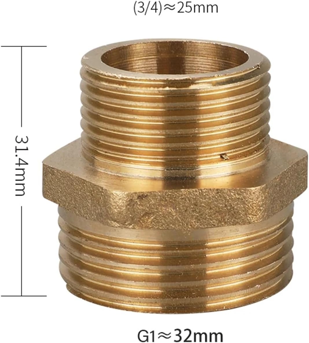 1pcs copper equal diameter double outer External thread 1/2 conversion 1/4’ Variable diameter 3/8’ turns 1/8’ joint 1 inch 4/3(6-G1)