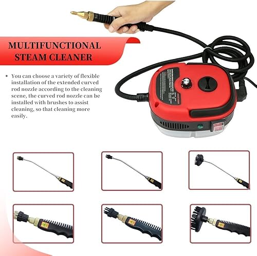 Miniatura 3 de sowinkel Limpiador de vapor de alta presión de 2500 W de mano con 3 cabezales de cepillo para cocina muebles baño coche