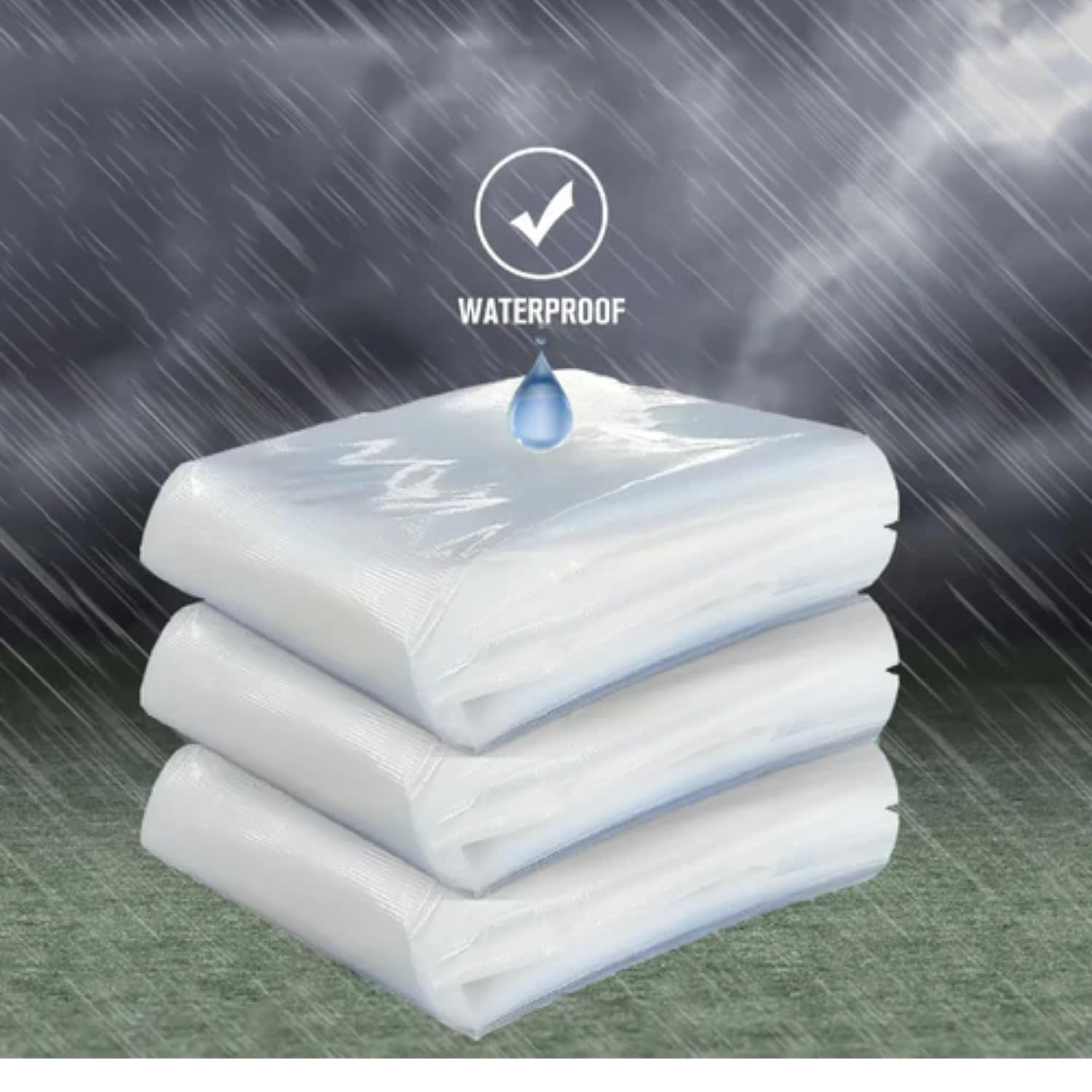 Smart Shelter 10FT x 8FT Transparent Heavy-Duty Tarpaulin (120 GSM) – 6-Layer MLCL with 3D Rib Technology, Waterproof & UV Resistant, Extra Strong & Tear Resistant, Reinforced Eyelets Multi Purpose — Amazon image 6