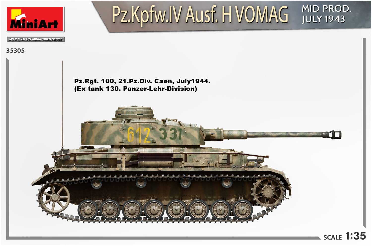 MiniArt MIN35305 1:35-Pz.Kpfw.IV Ausf H Vomag. Mid Prod (Int Kit) Modelo a escala