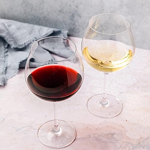 Miniatura 7 de Copas de vino tinto extra grandes, juego de copas de vino de gran tamaño de 2 a 25 onzas, globo de borde ancho, copas de tallo para beber Cabernet,