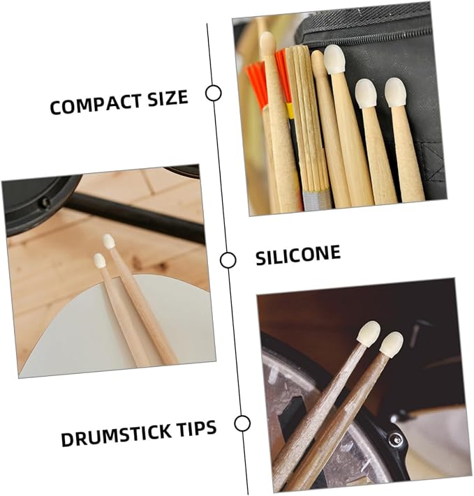 20 tapas de silicona para baquetas de batería miniatura 4