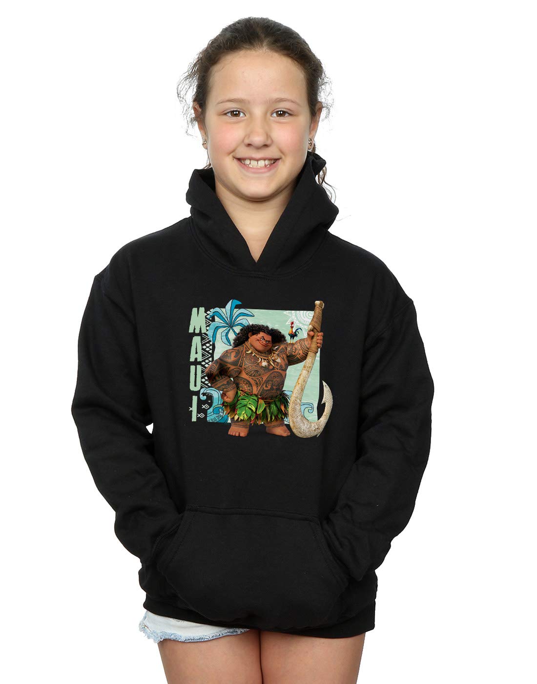 Absolute Cult Girls Black Disney Moana Maui Hoodie 9-11 Years