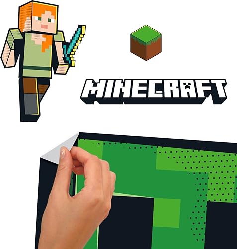 Miniatura 5 de RoomMates RMK5360GM Minecraft Creeper - Calcomanías de pared gigantes para despegar y pegar