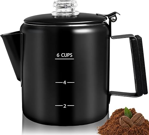 Miniatura 12 de Cafetera de acero inoxidable 304 para 12 tazas, cafetera con mango de madera maciza, perilla transparente, estufa Greca Mocha para inducción, hogar